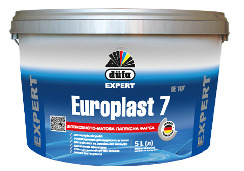 Шелковисто-матовая латексная краска для внутренних работ Europlast 7 (2.5л)