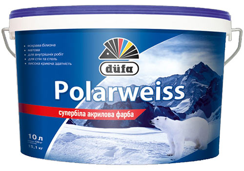 Cупербелая акриловая краска для внутренних работ Polarweiss (7кг)